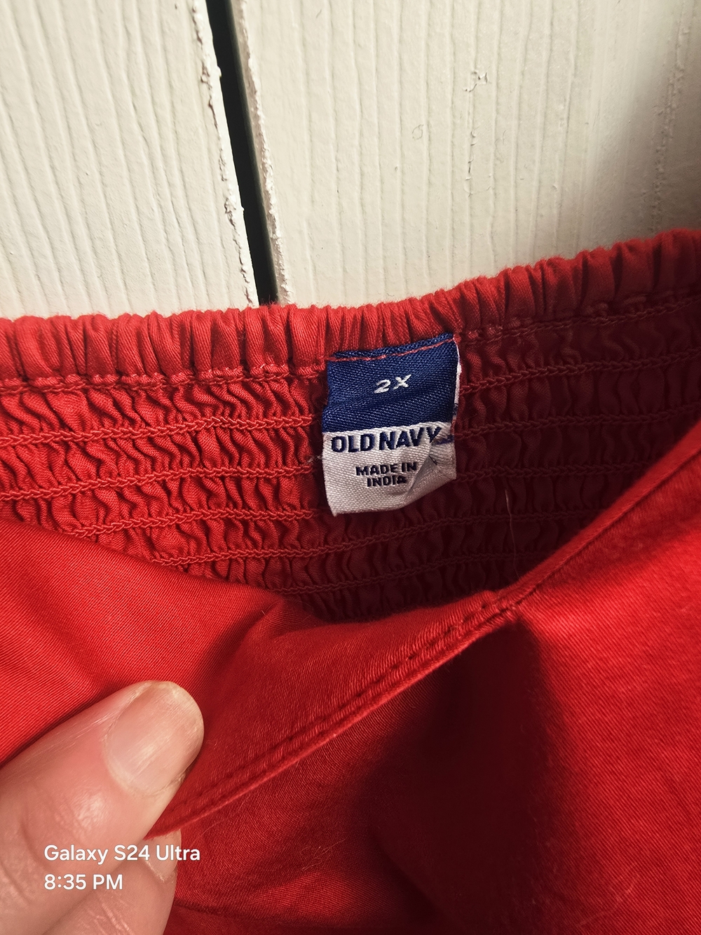 Old Navy Women's Bright Red Square-Neck Babydoll Top with Puff Sleeves - Picture 3 of 5